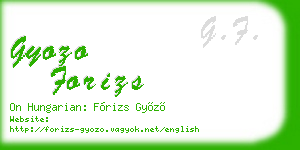 gyozo forizs business card