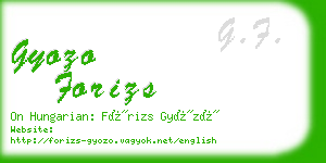 gyozo forizs business card